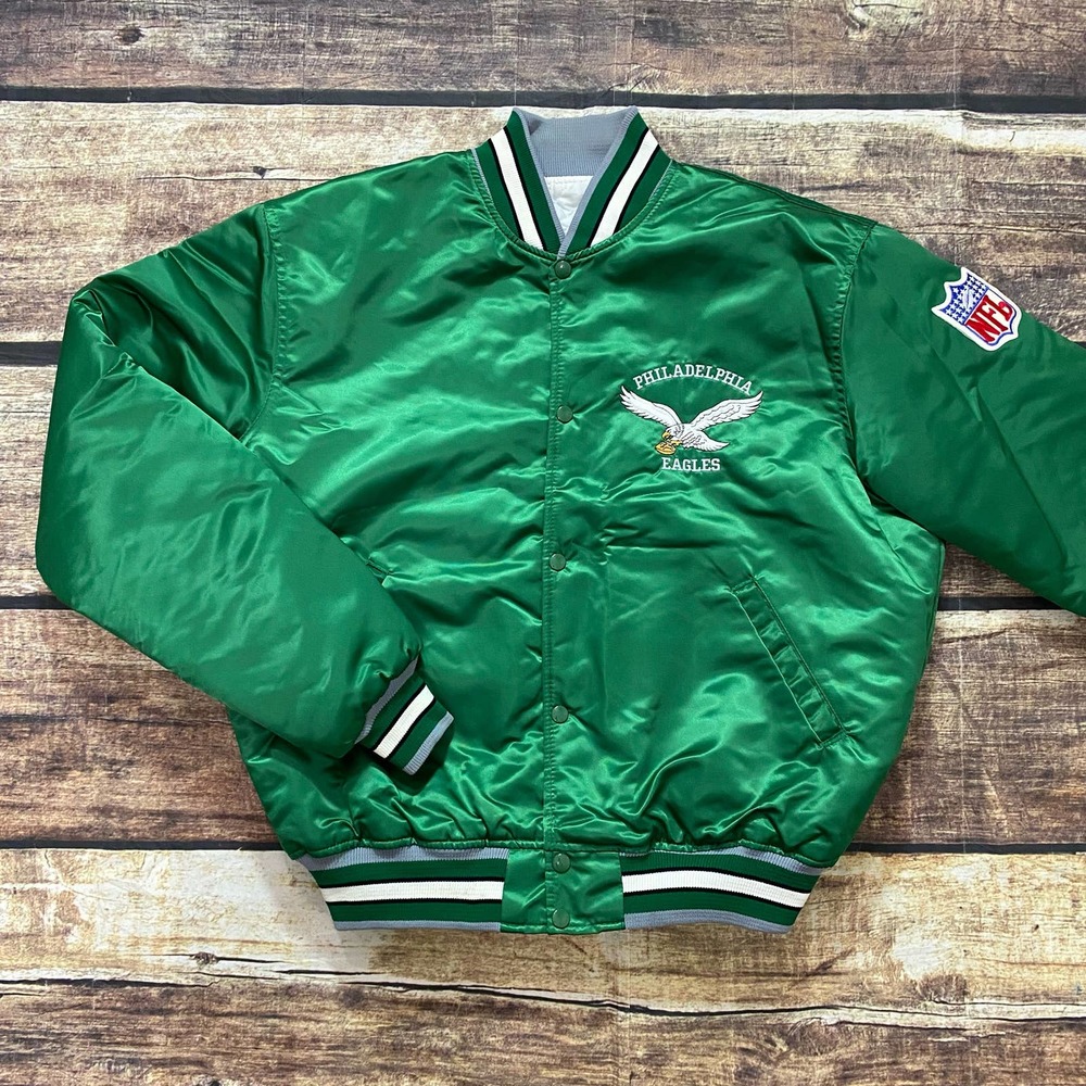 Vintage Philadelphia Eagles STARTER Jacket Size XL Kelly Green NFL Football Coat